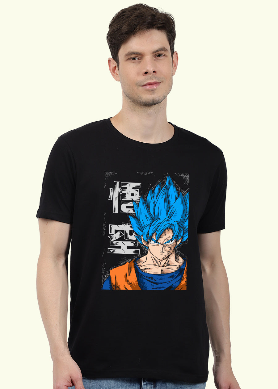 Fighter Goku Men Regular Fit Black Half Sleeve T-Shirt – teeshut.in