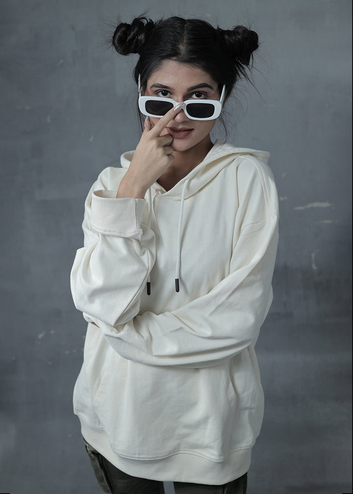 The Stones Printed Off White Oversized Hoodie Womens | Pronk