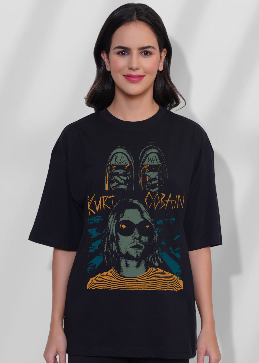 Kurt Cobain Women Oversized T-Shirt