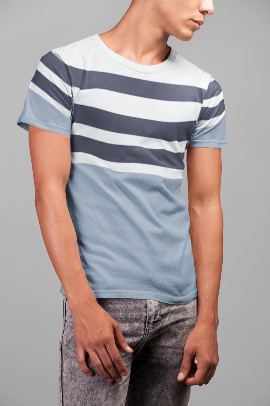 Striper Men Half Sleeve T-Shirt