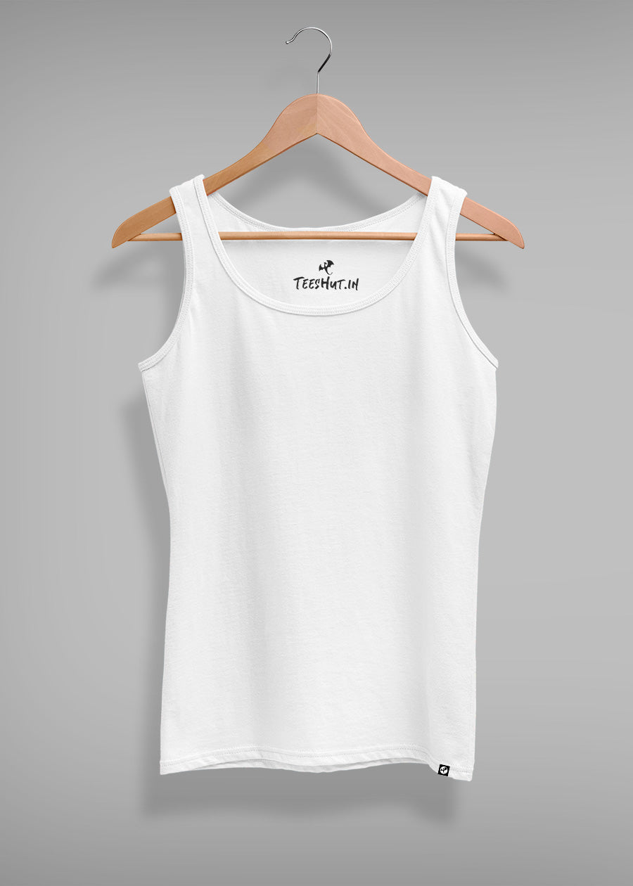 Solid Women Tank Top - White