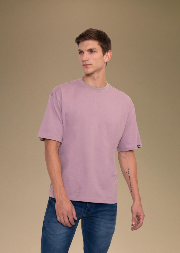 Solid Men Oversized T-Shirt - Lilac