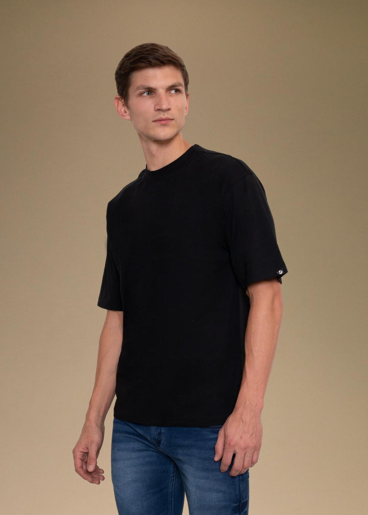 Solid Men Oversized T-Shirt - Black