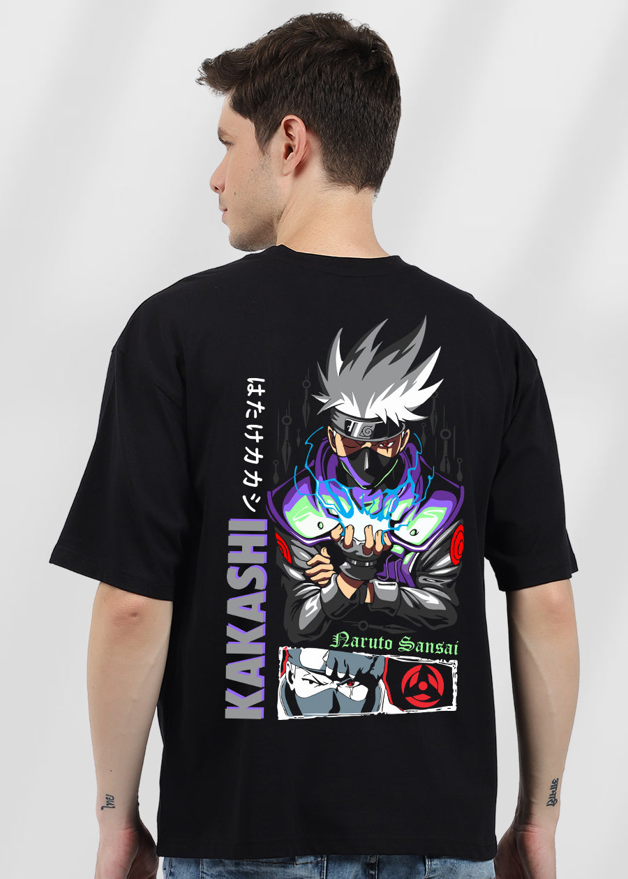 Sensei Kakashi Men Oversized Printed T-Shirt