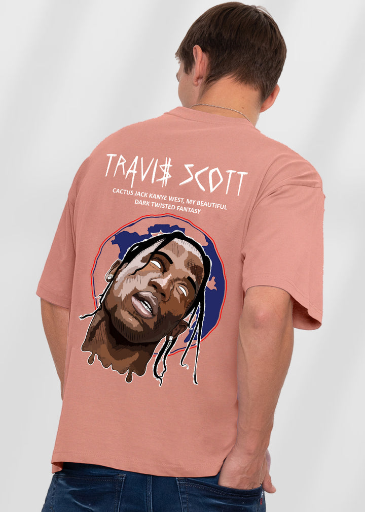 Travis Scott Men Oversized Printed T-Shirt