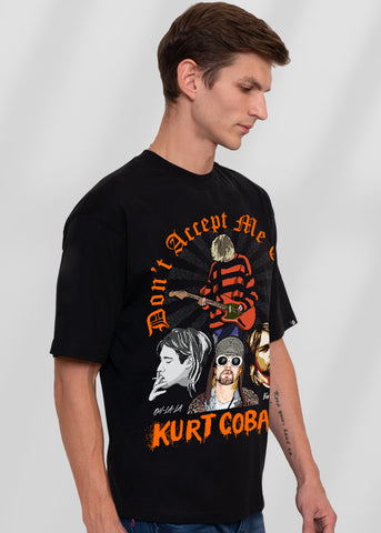 OH-LA-LA Cobain Men Oversized Printed T-Shirt
