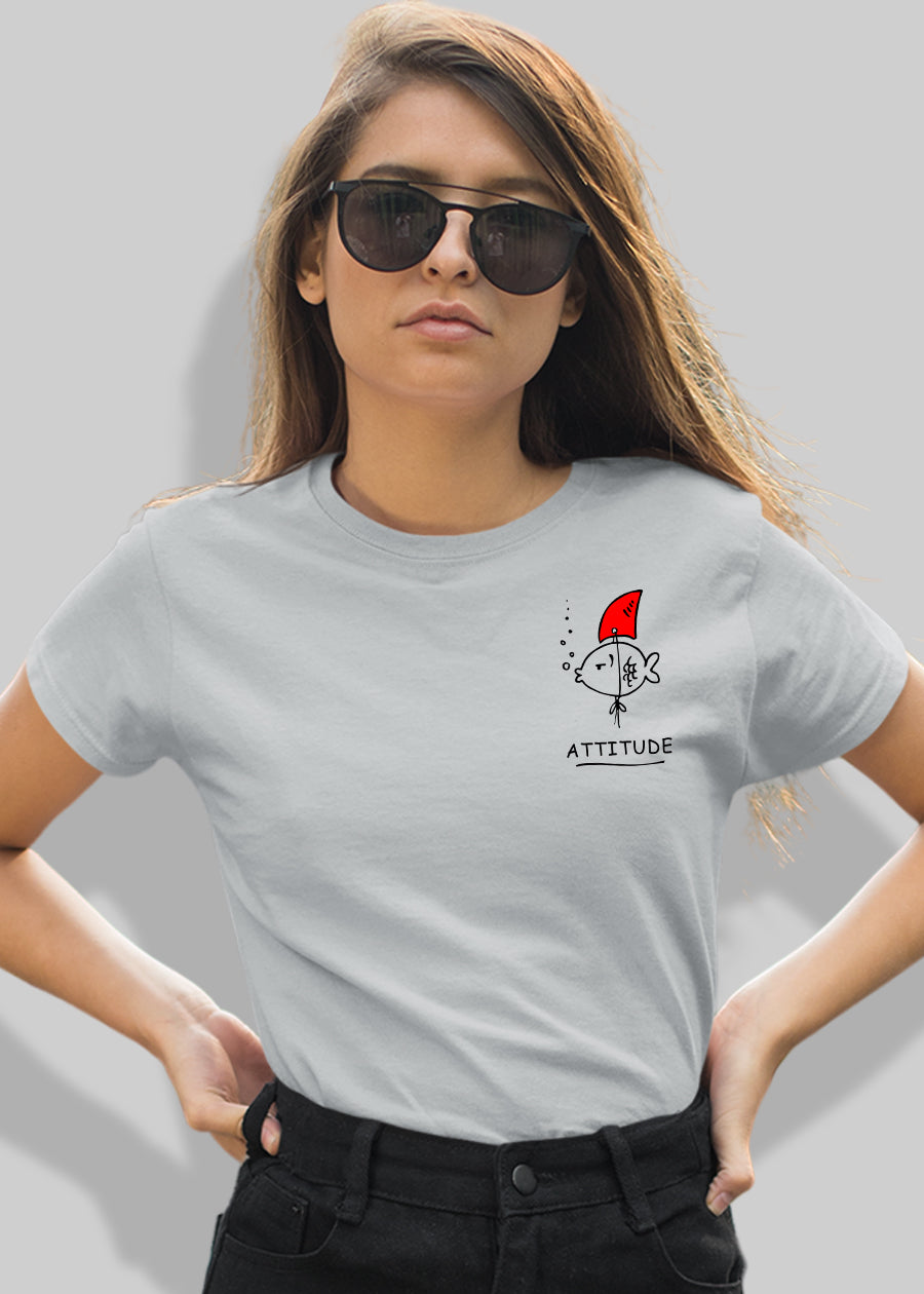 Attitude Women half sleeve T-shirt