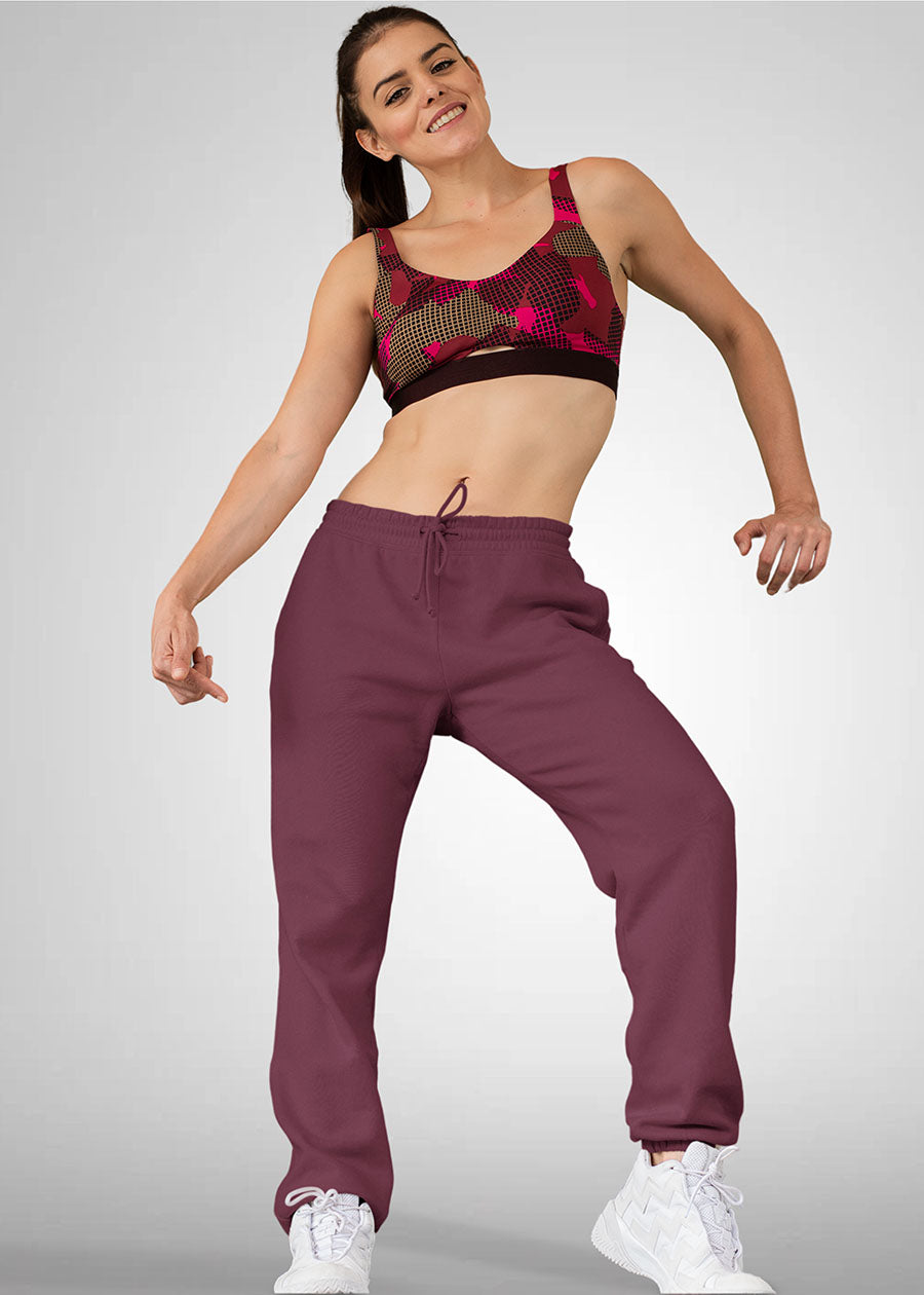 Women French Terry Jogger - Wine