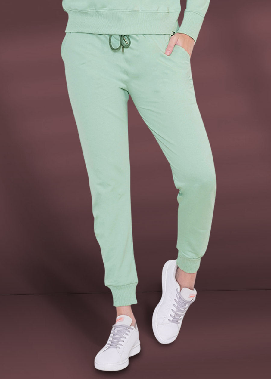 Women Solid Co-ord Set Coral Green