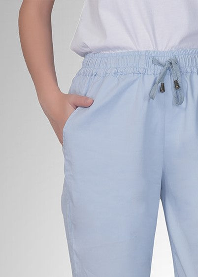 Cotton Twill Pants For Women - Sky