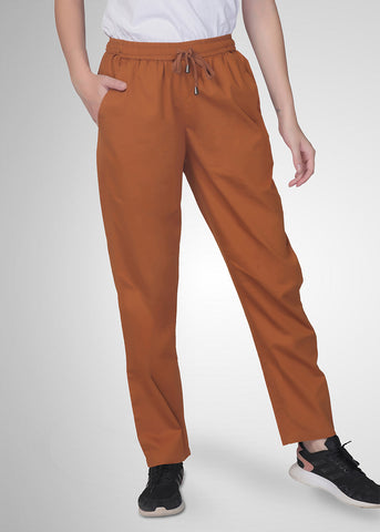 Cotton Twill Pants For Women - Rustic Orange