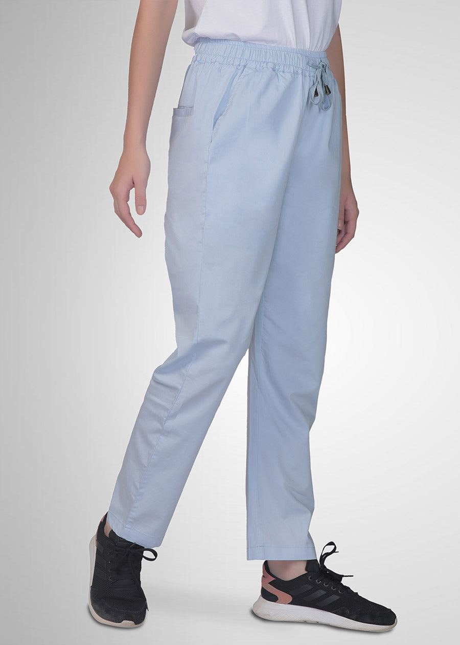 Cotton Twill Pants For Women - Sky