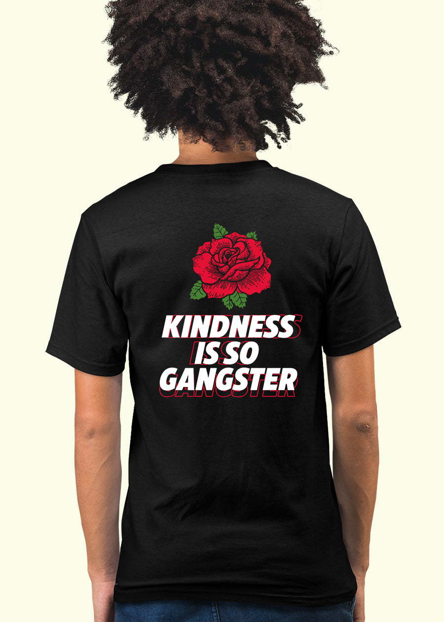 Kindness is so Gangster Men Regular Fit Black Half Sleeve T-Shirt