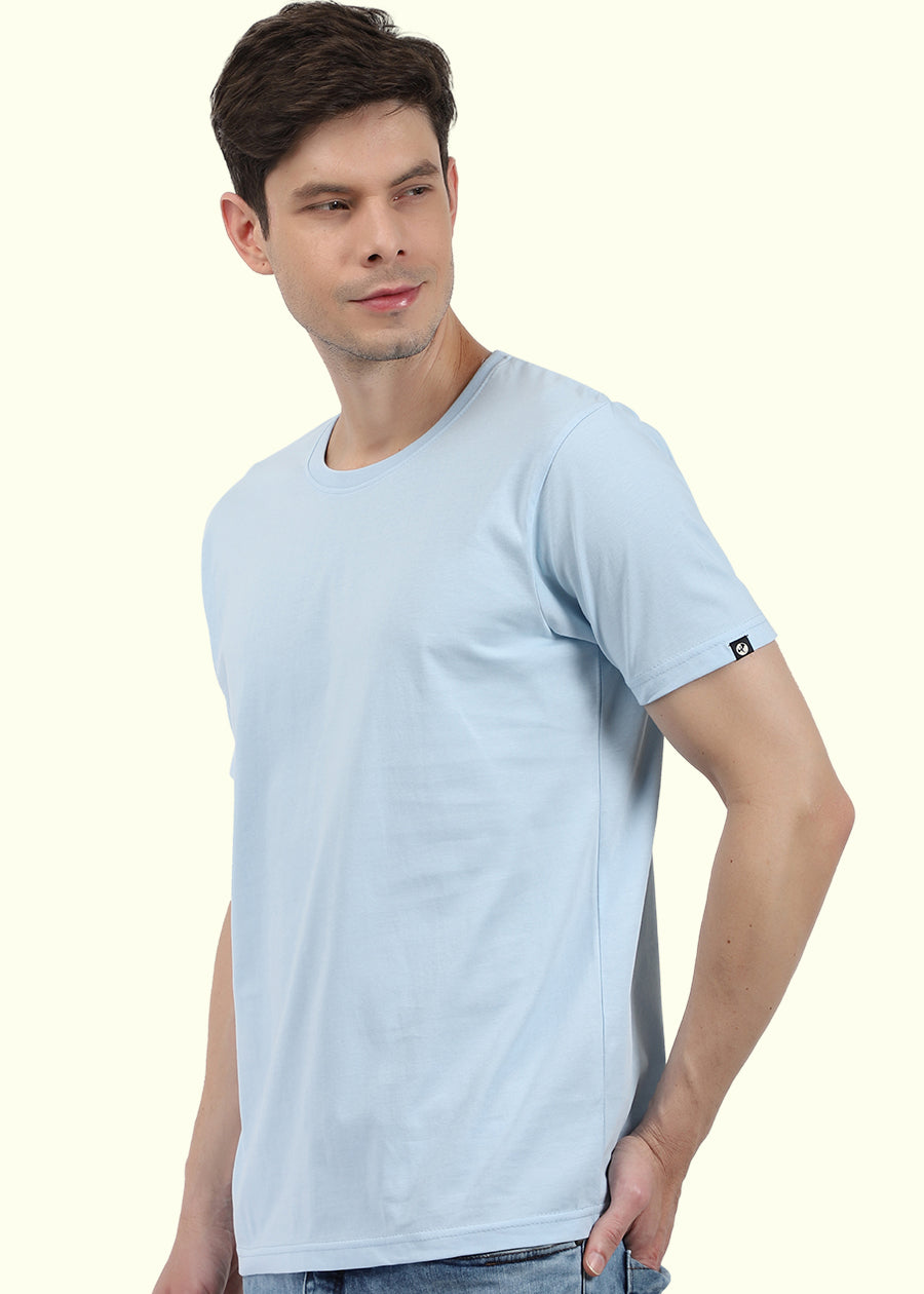 Travis Scott Men Regular Fit Sky Half Sleeve T-Shirt