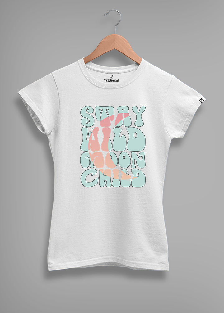 Moon Child Women half sleeve T-shirt