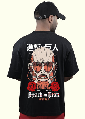 Attack on Titan Men Oversized Printed T-Shirt