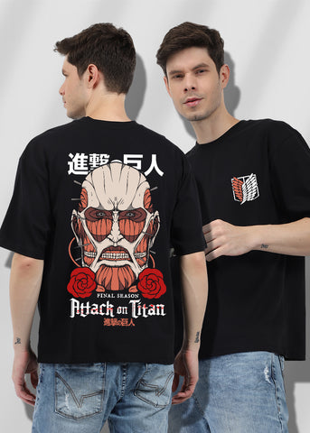 Attack on Titan Men Oversized Printed T-Shirt
