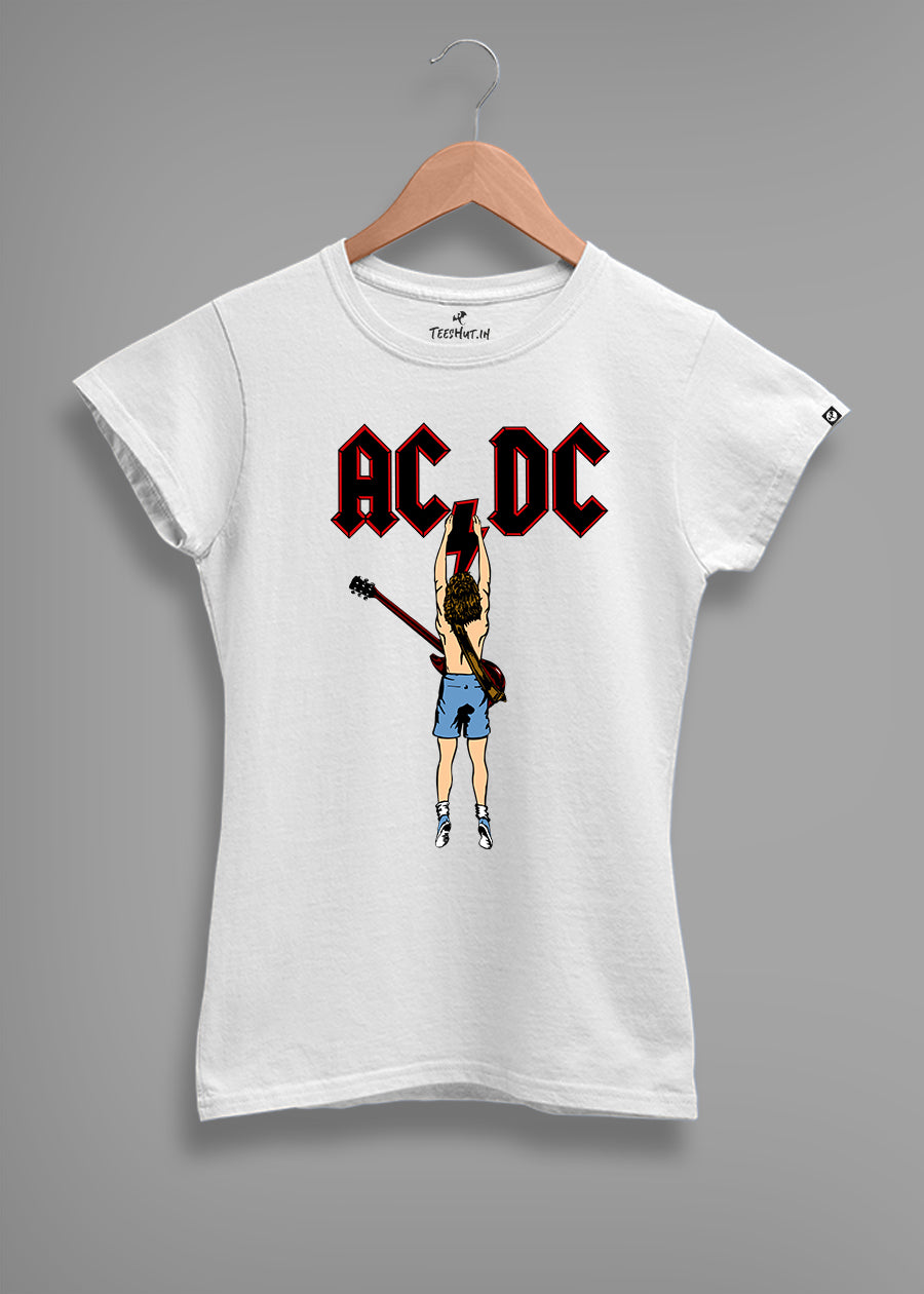AC-DC Music Women half sleeve T-shirt