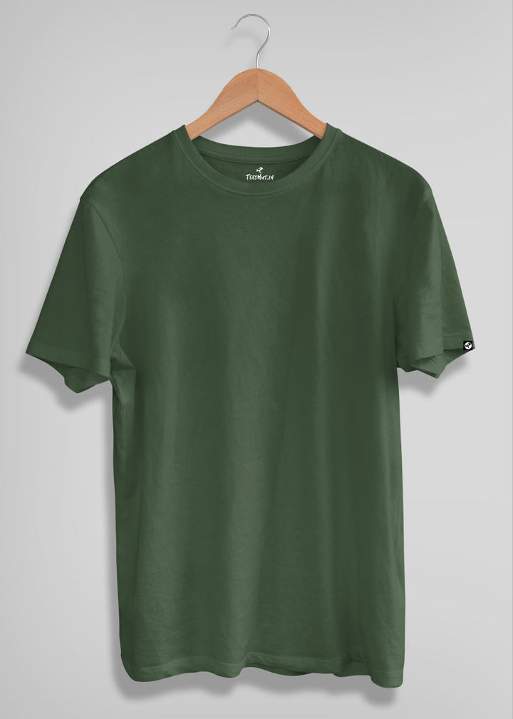 Solid Men Half Sleeve T-Shirt - Basil Green