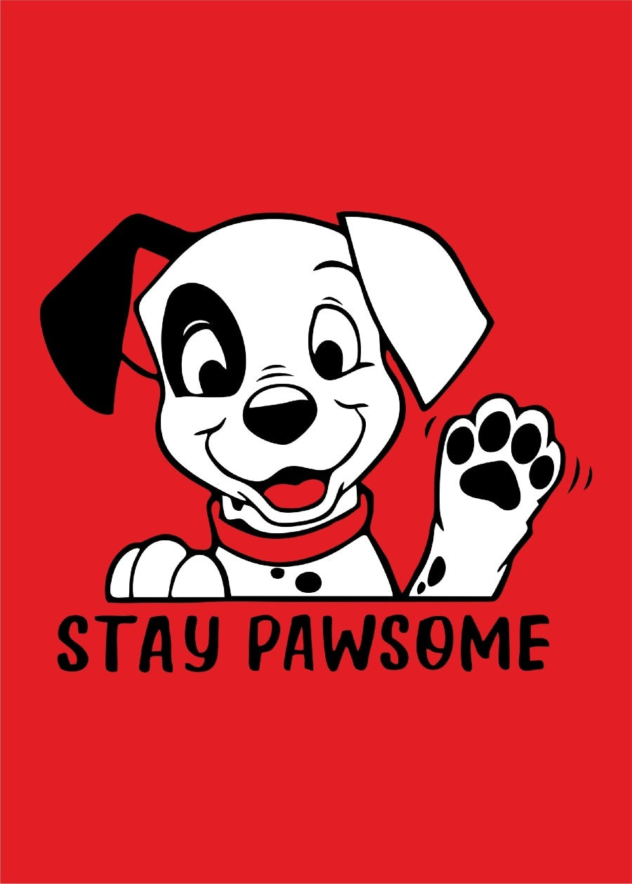 stay-pawsome-t-shirt design red