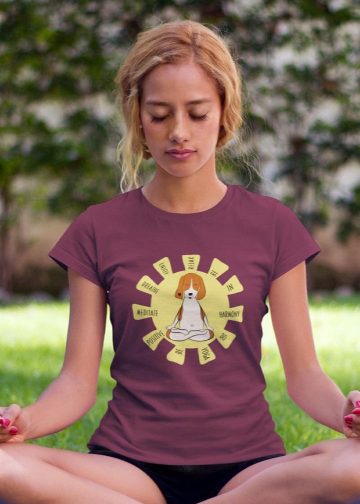 Dog Yoga Women Half Sleeve T-Shirt