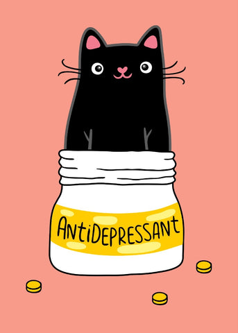 Antidepressant Cat Men Half Sleeve T-Shirt