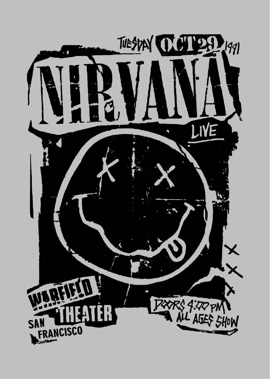 Nirvana t-shirt design grey