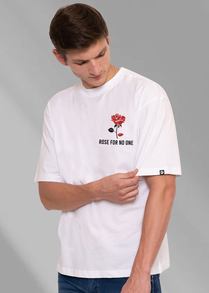 Rose for No One Men Oversized T-Shirt - White