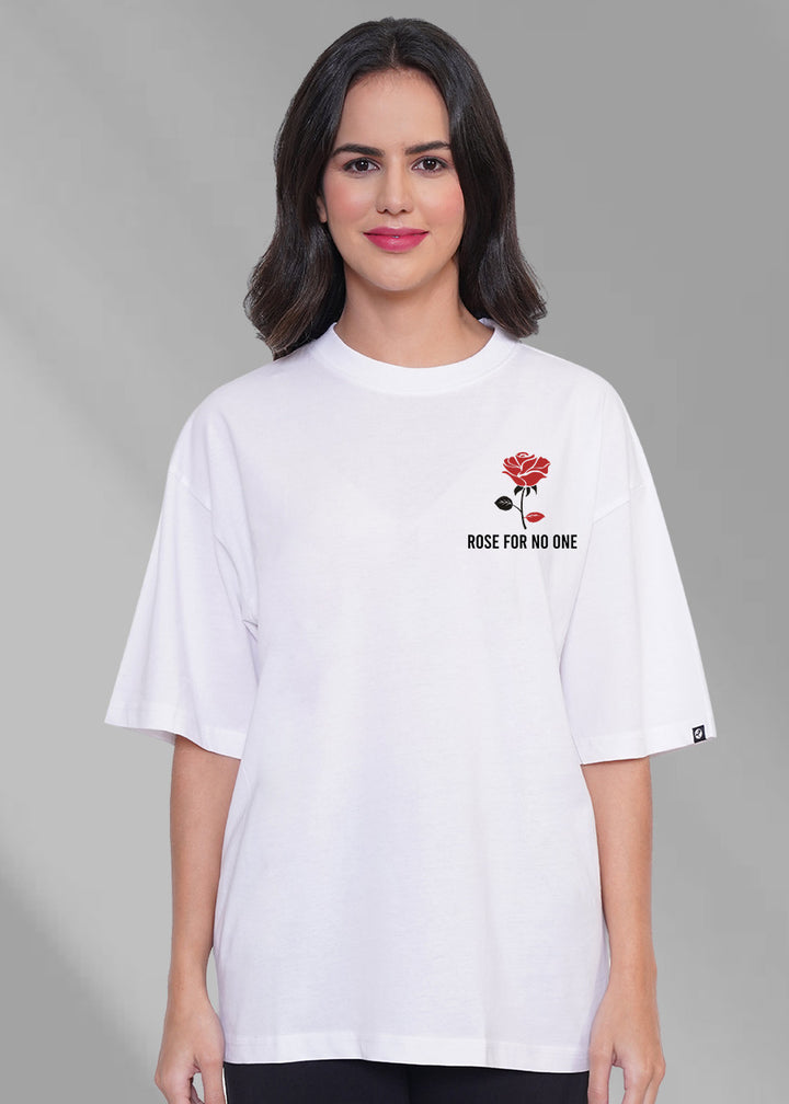 Rose For No One Women Oversized T-Shirt - White