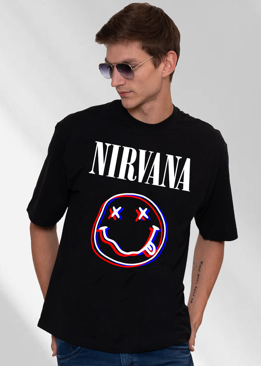 Nirvana Men Oversized T-Shirt - Black