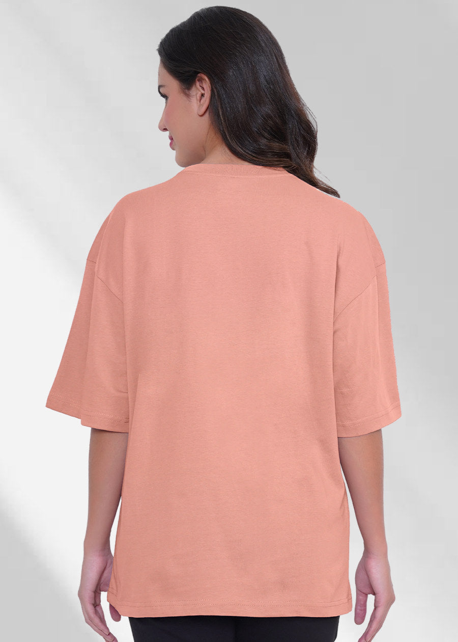 I-scream Minion Women Oversized T-Shirt - Salmon Pink